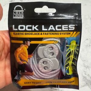 Lock‎ Laces Elastic No Tie Shoelaces Cool Gray Shoe Laces Fastening System NEW